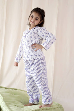 Flamingo Print Unisex Nightsuit For Kids - Set Of Two