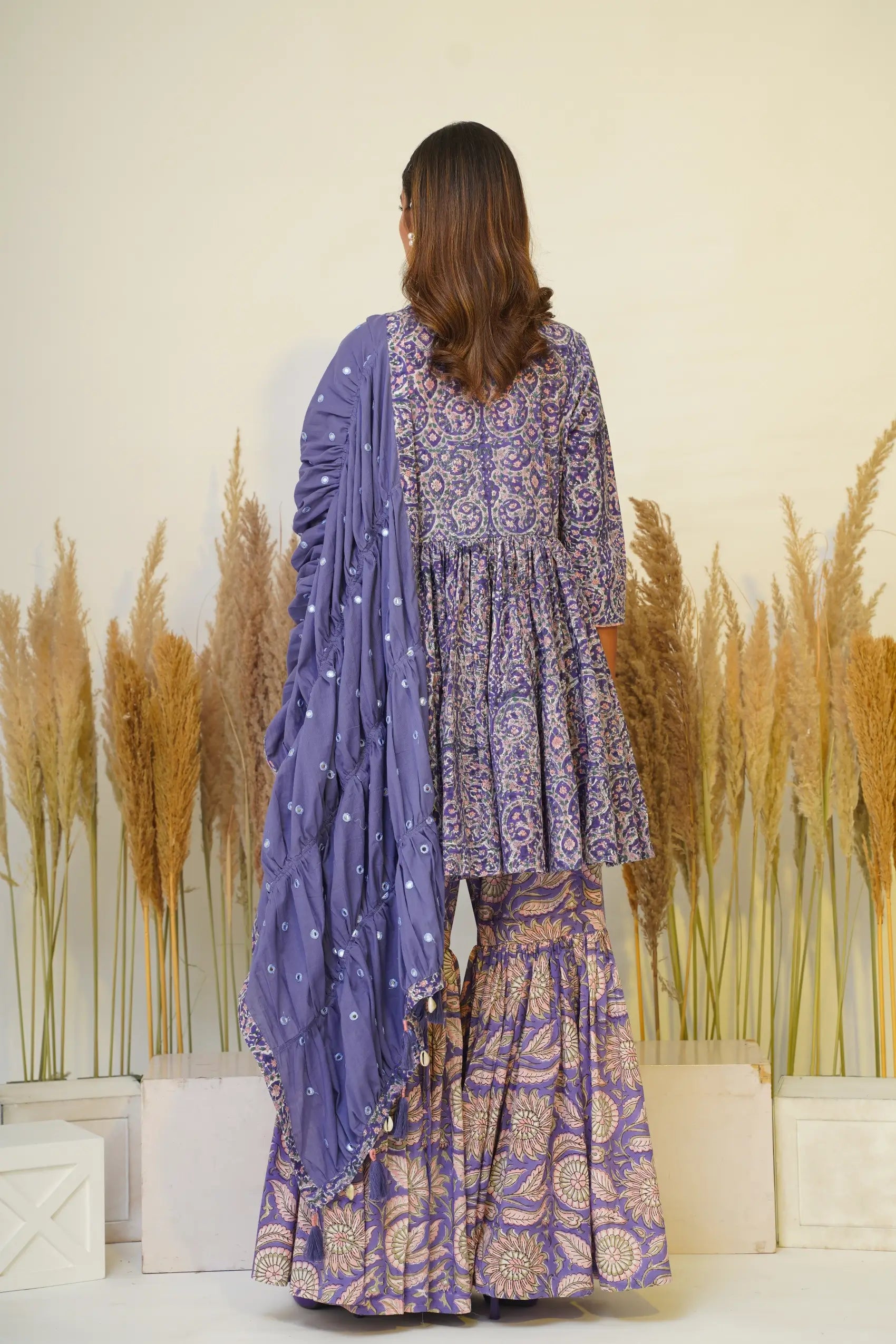 Heather Sharara Set with Dupatta