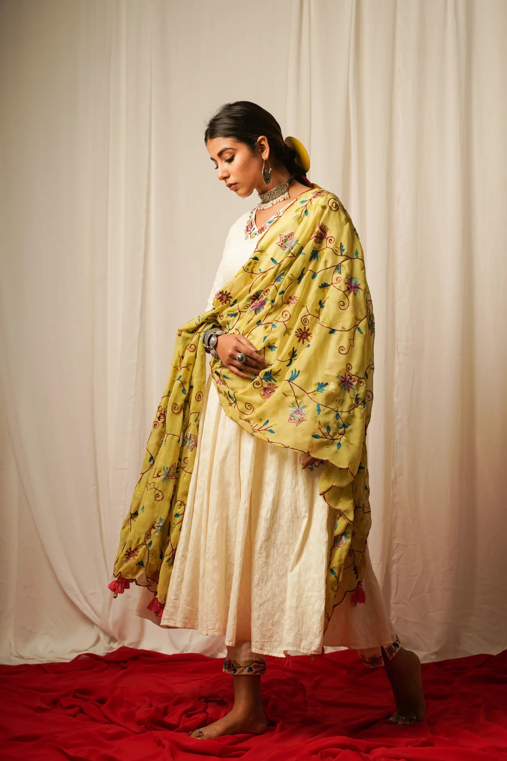 Georgette Duppata With Full Embroidery