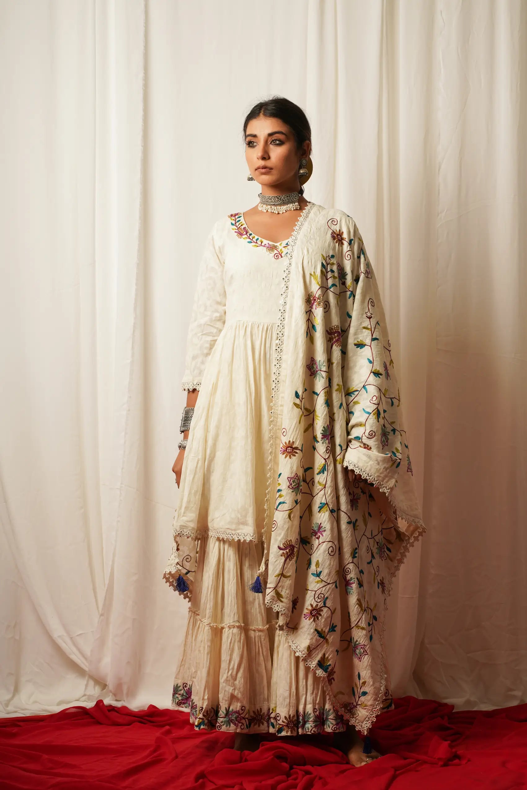 Sharara Set With Cotton Duppata - Set Of Three