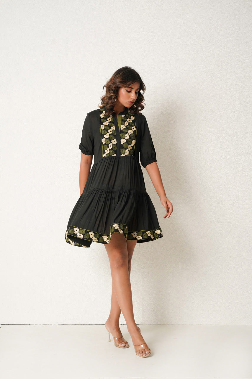 Pina Colada Short Dress (Black)