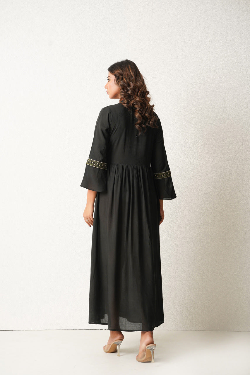 Jungle Bird Maxi Dress (Black)