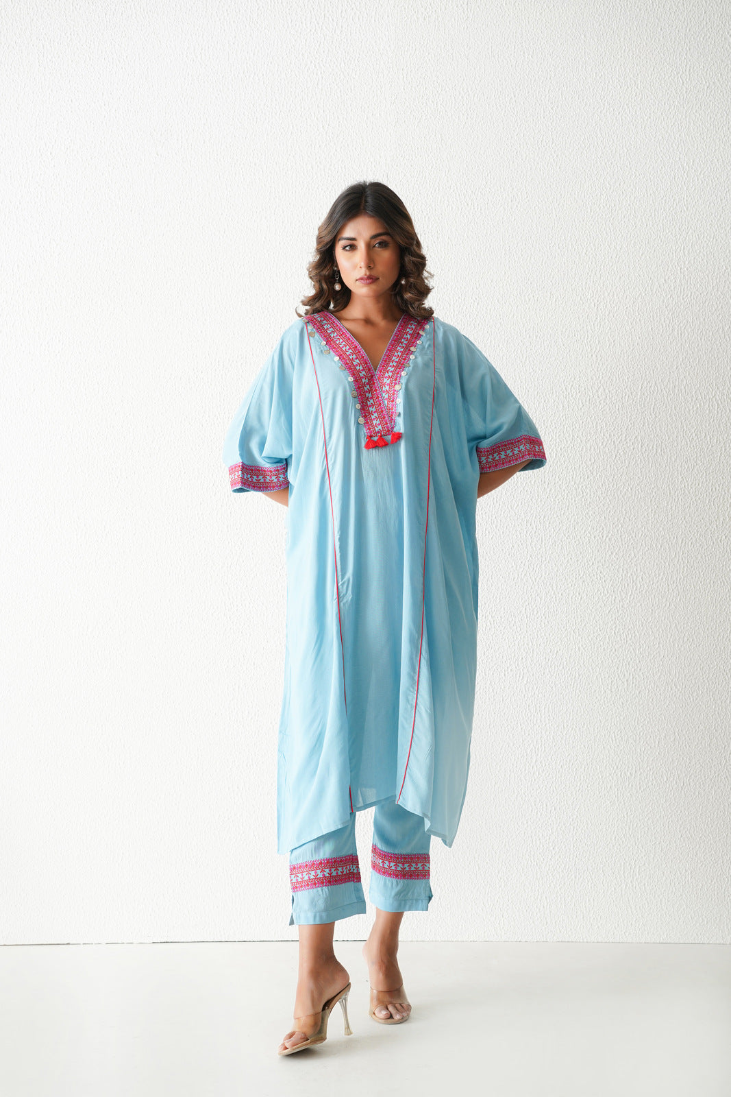 Bramble Kaftan Set (Baby Blue)