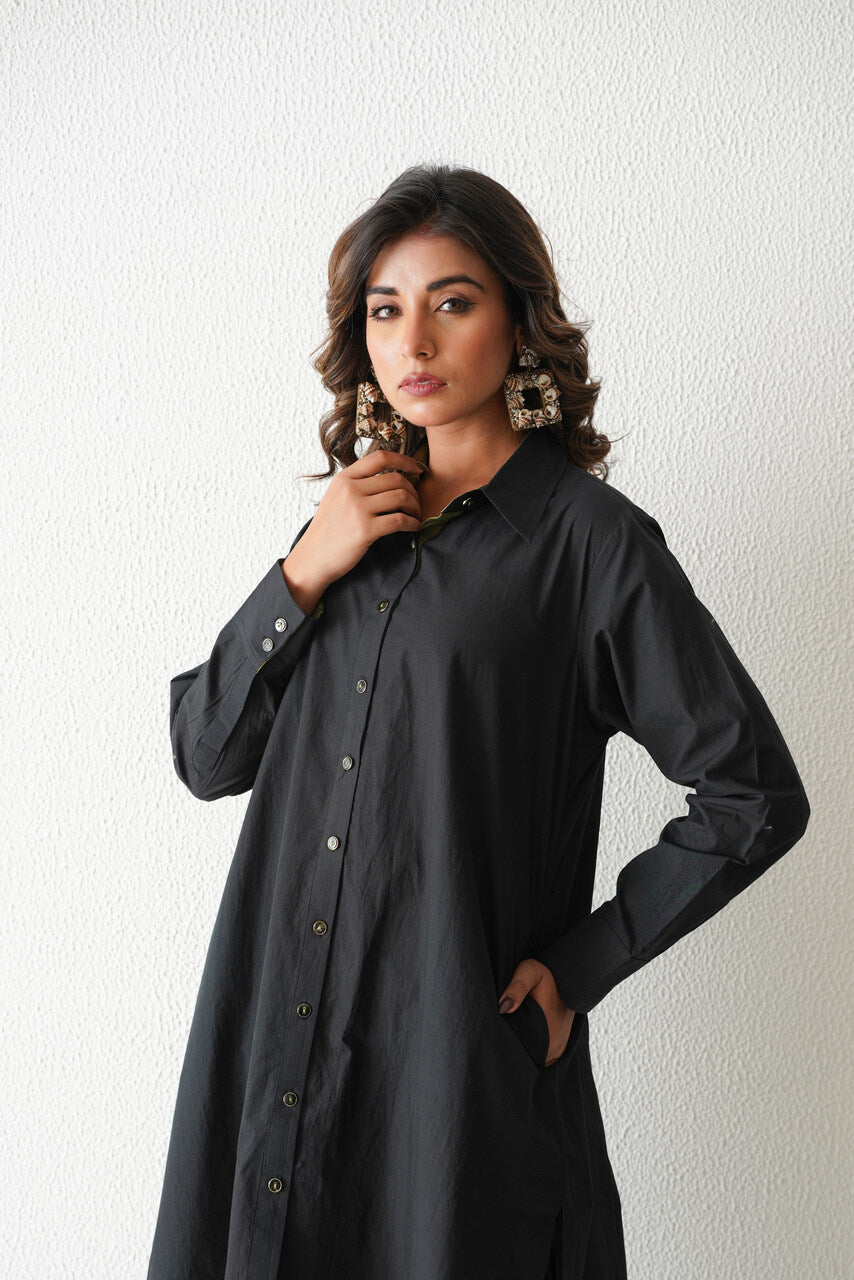 Mai Tai High-Low Kurta (Black)