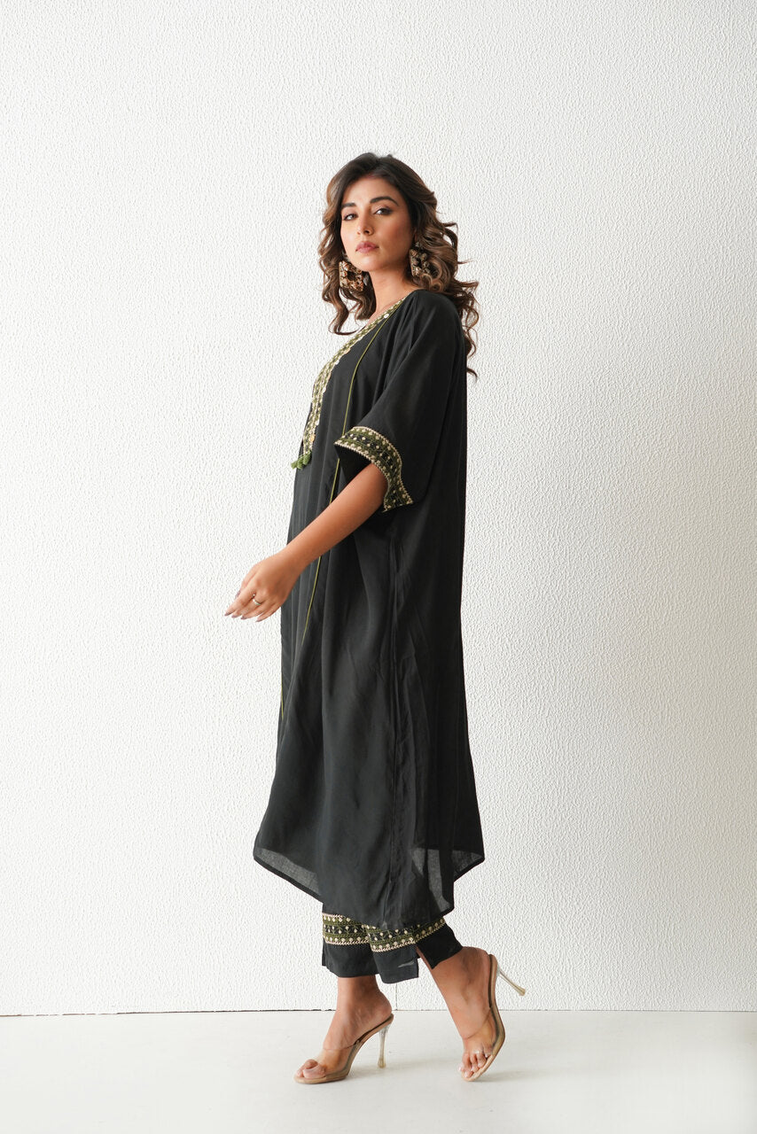 Lemon Drop Kaftan Set (Black)