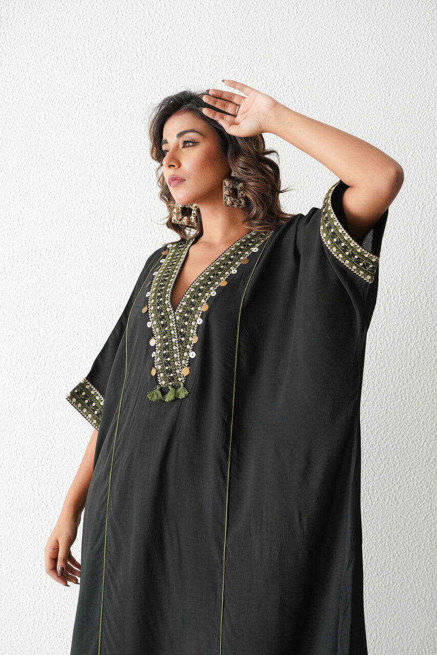 Lemon Drop Kaftan Set (Black)