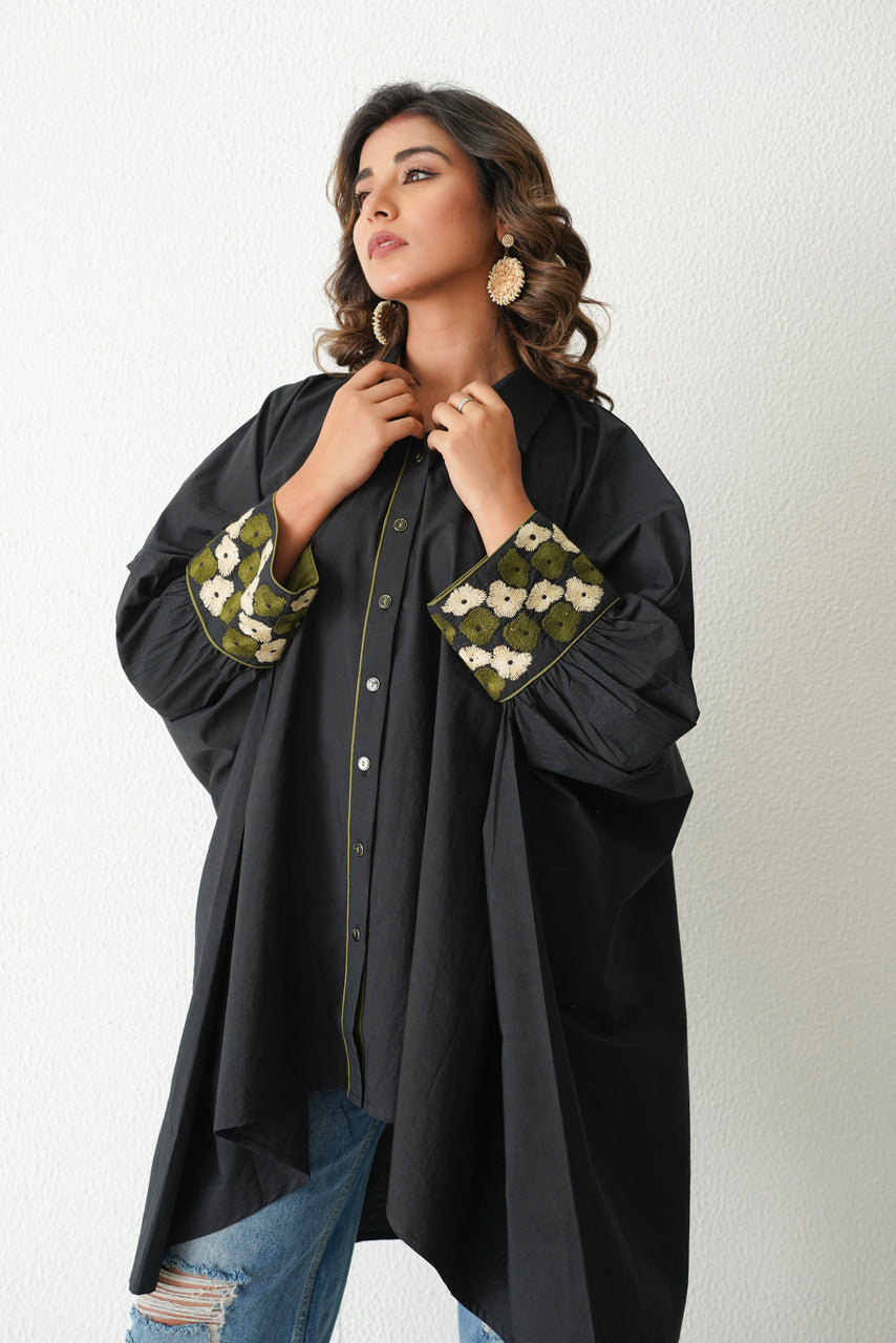 Spritz Kaftan Shirt (Black)