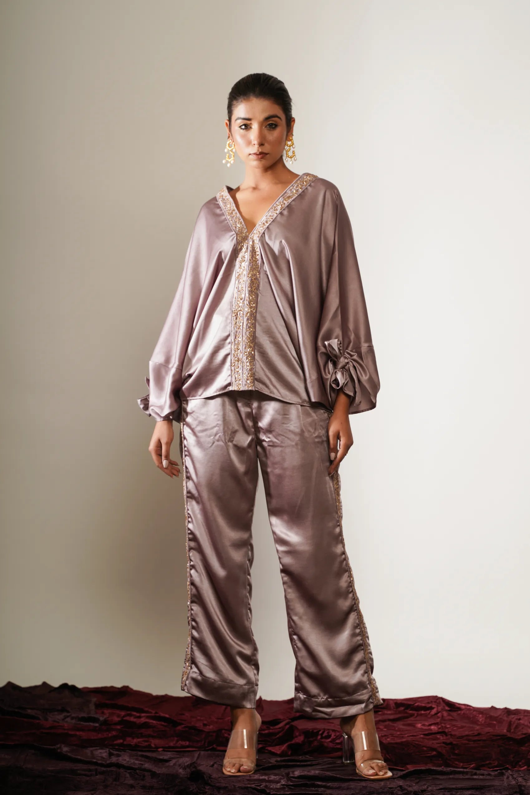 Pink Kaftan Top with Trousers