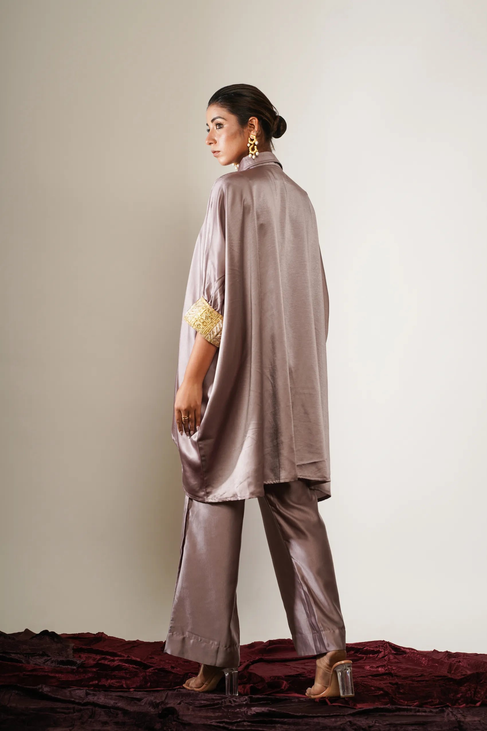 Pink Kaftan shirt with Trousers