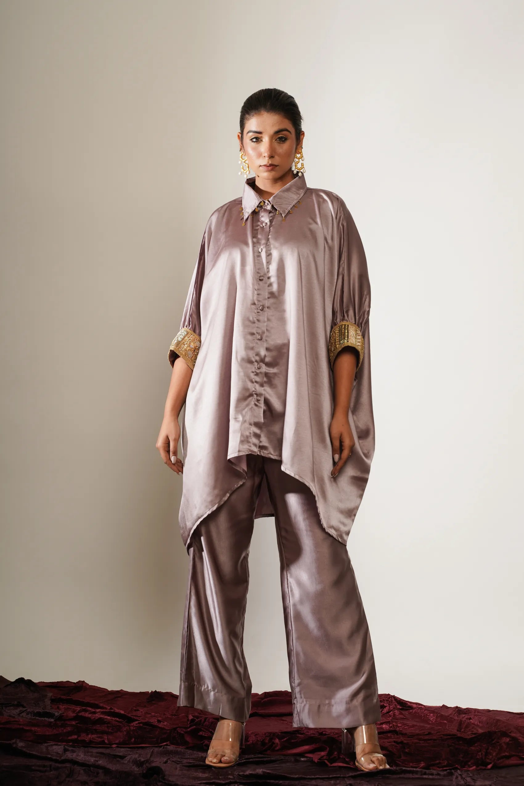 Pink Kaftan shirt with Trousers