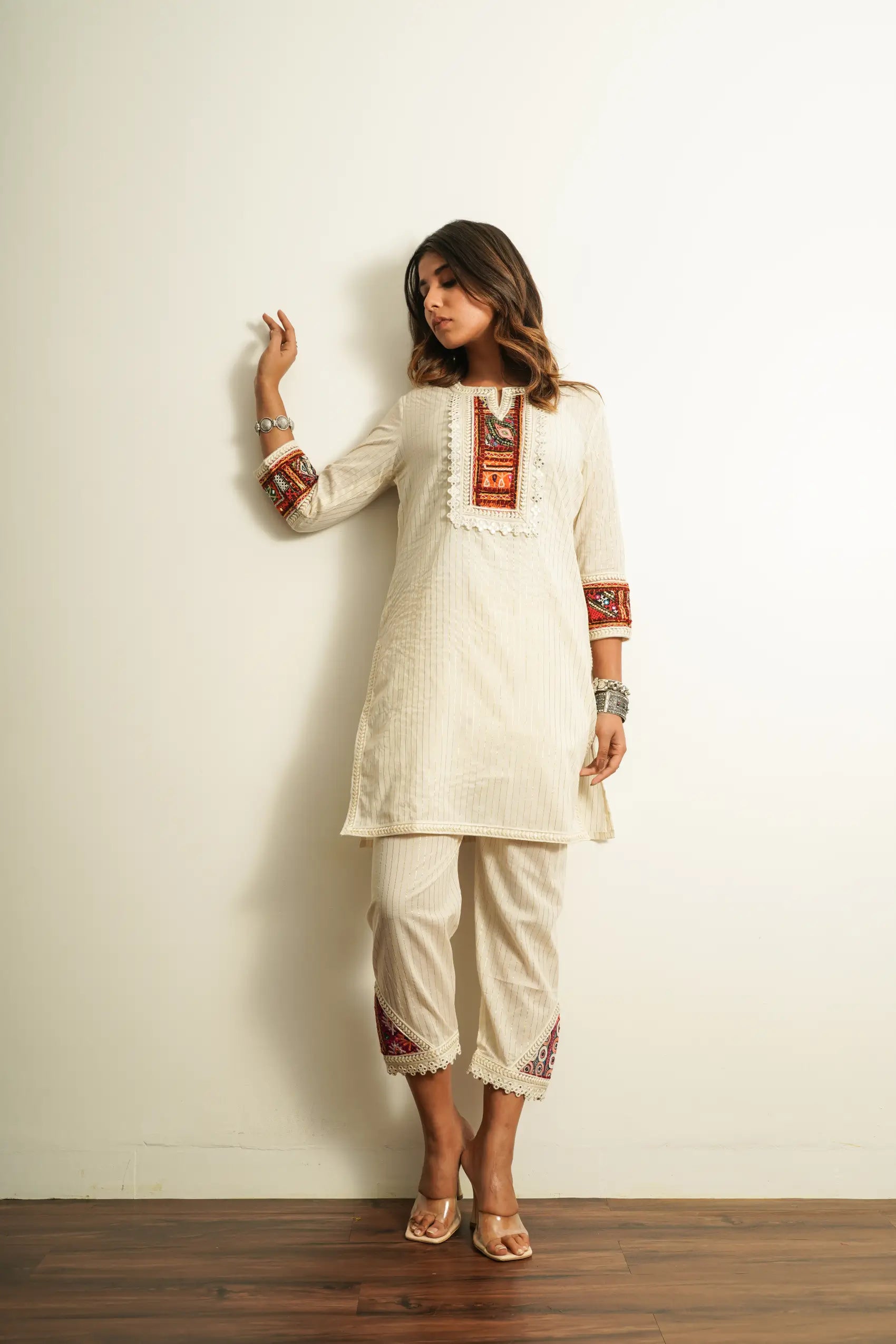 Straight Kurta With Lace Detailing