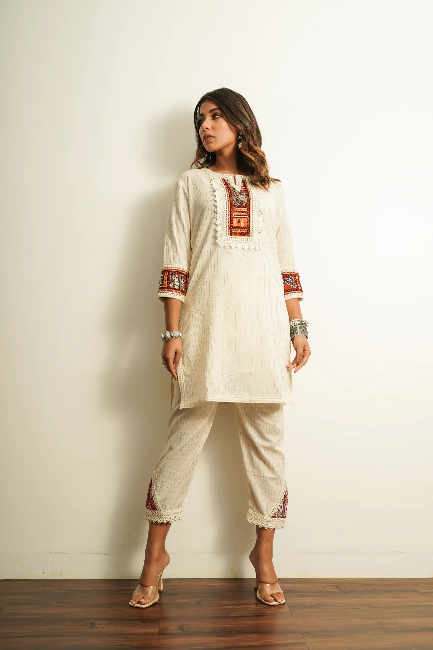 Straight Kurta With Lace Detailing