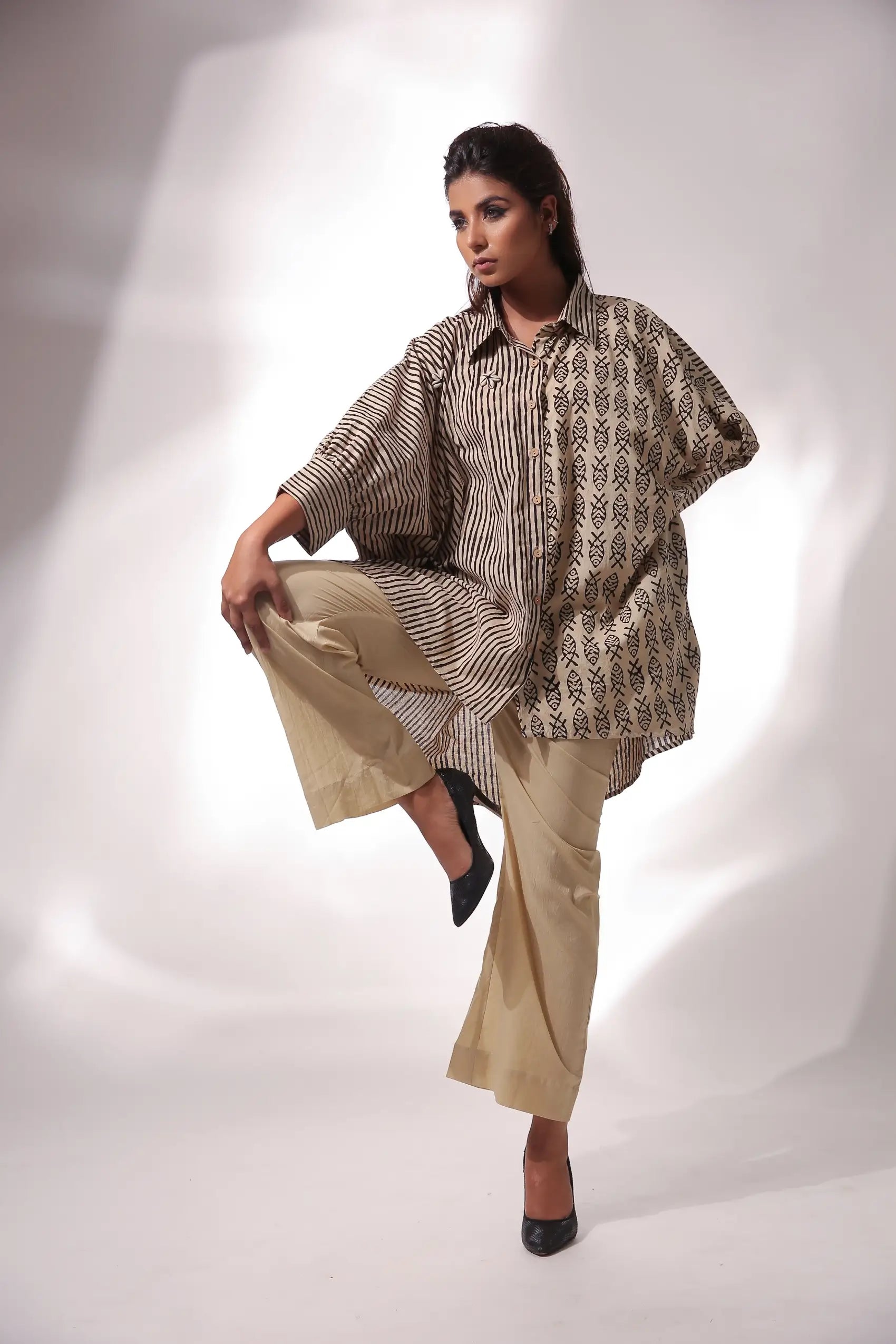 Leros - Oversized Shirt with Trousers set of two