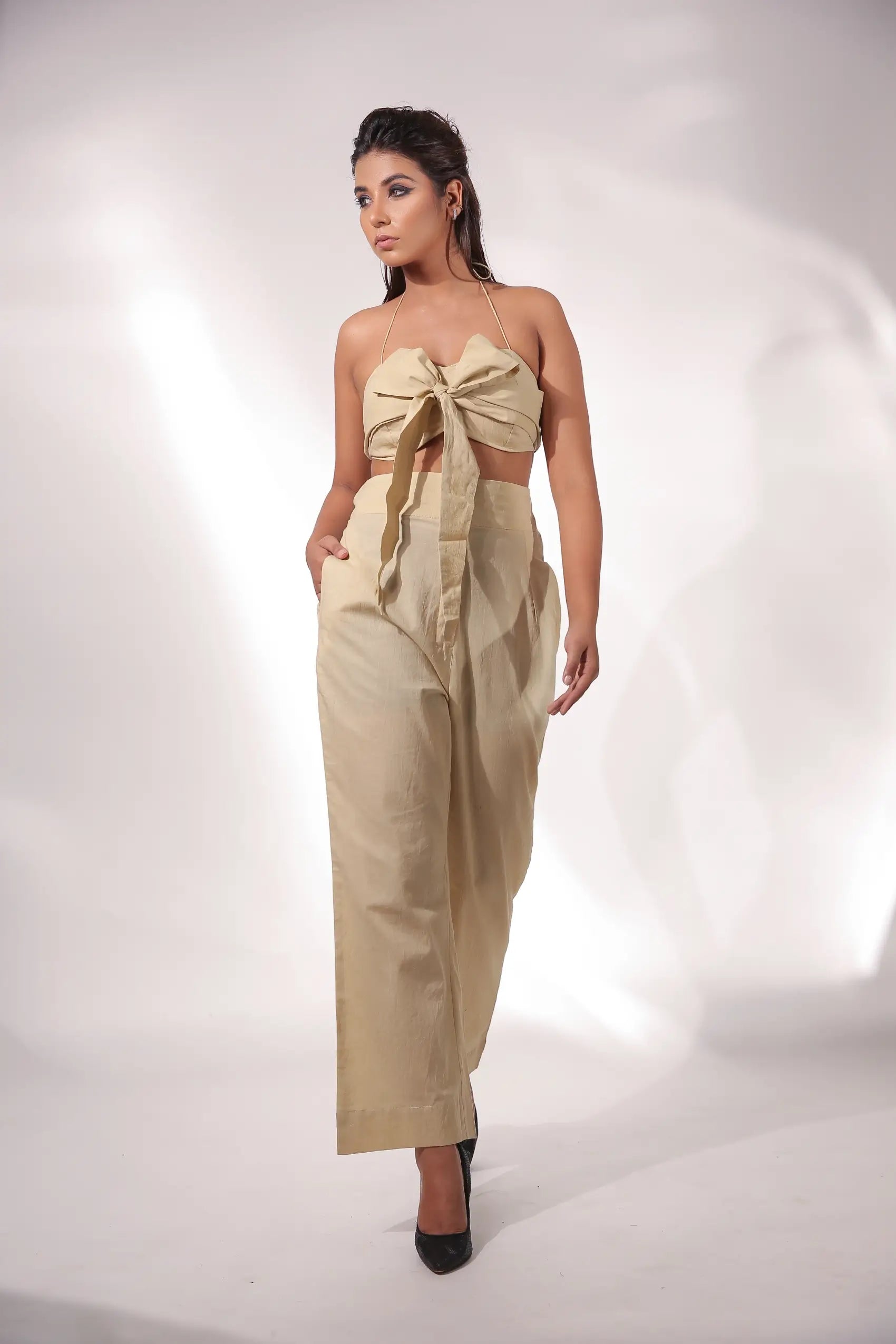 Elba - Bustier, Oversize Shirt with Trousers set of three