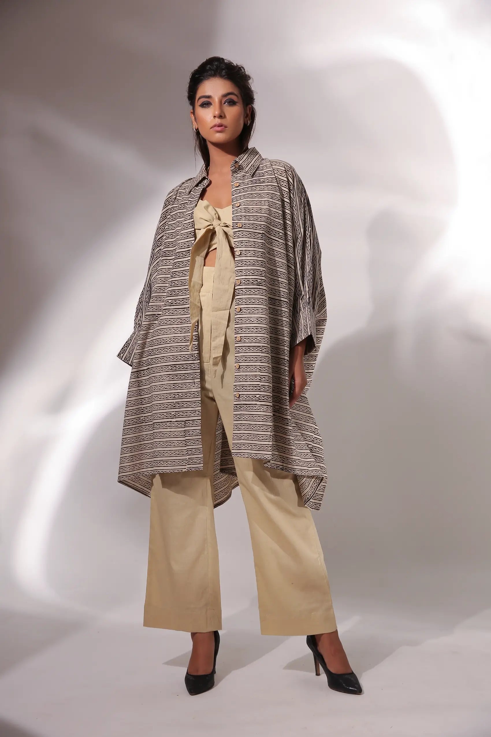 Elba - Bustier, Oversize Shirt with Trousers set of three