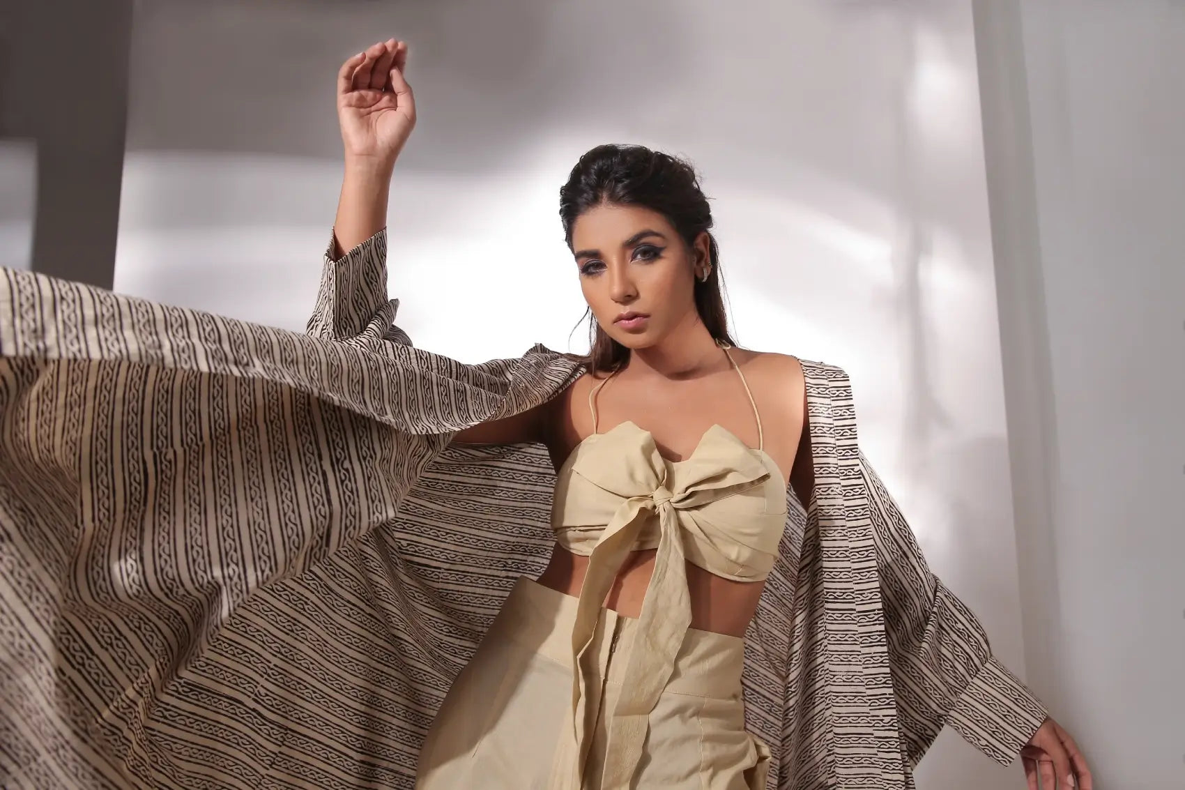 Elba - Bustier, Oversize Shirt with Trousers set of three
