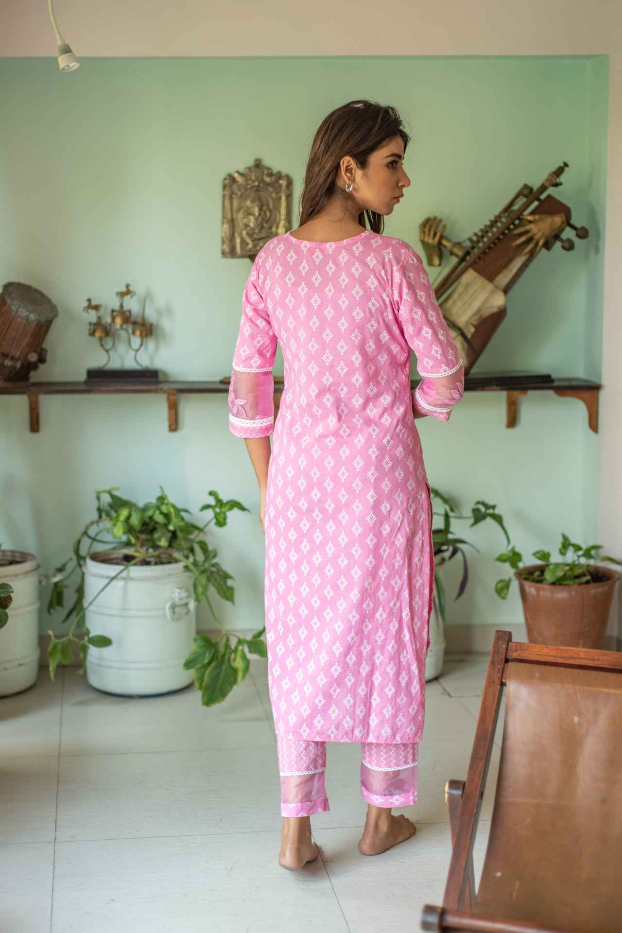 Pink Kurta And Pants - Set Of Two