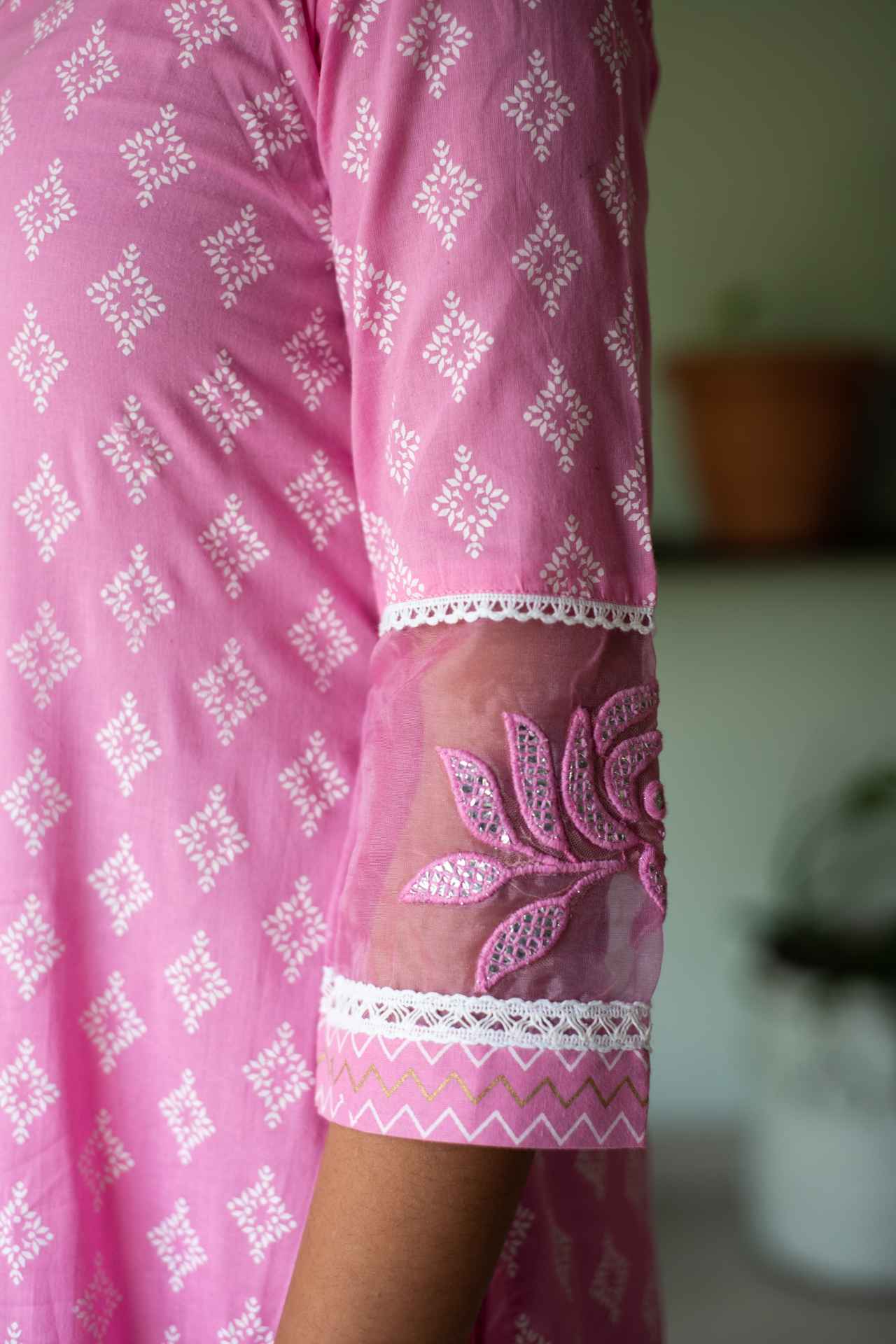 Pink Kurta And Pants - Set Of Two