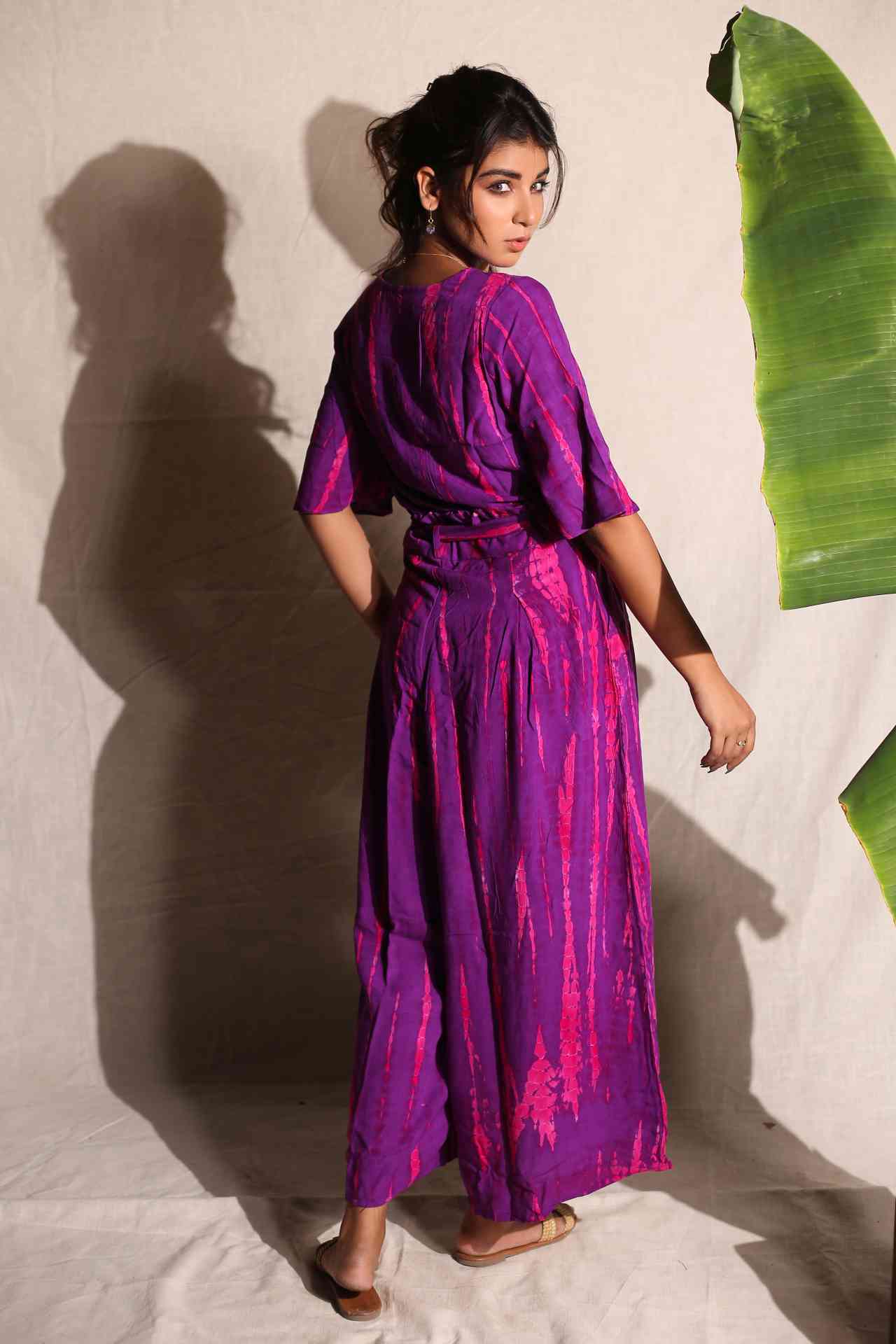 Pink & Purple Top And Pants - Set Of Two