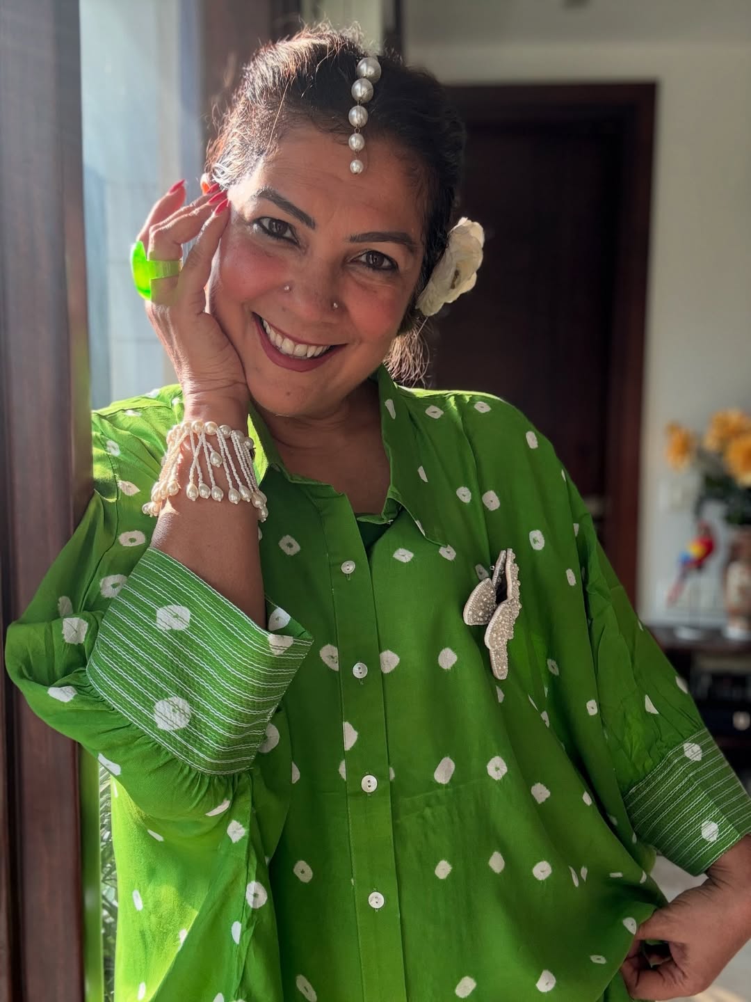 Bandhani Shirt (Green)