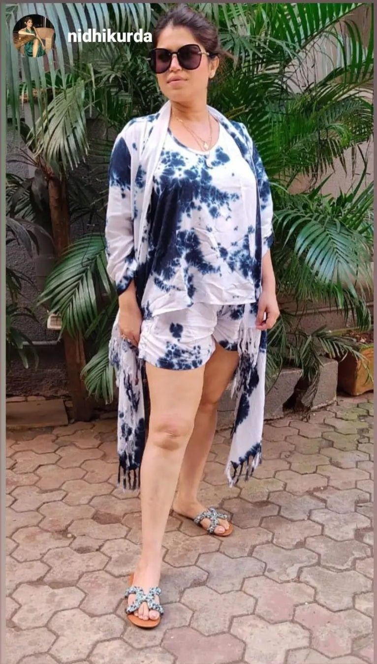 Black & White Short, Top And Cape - Set Of Three