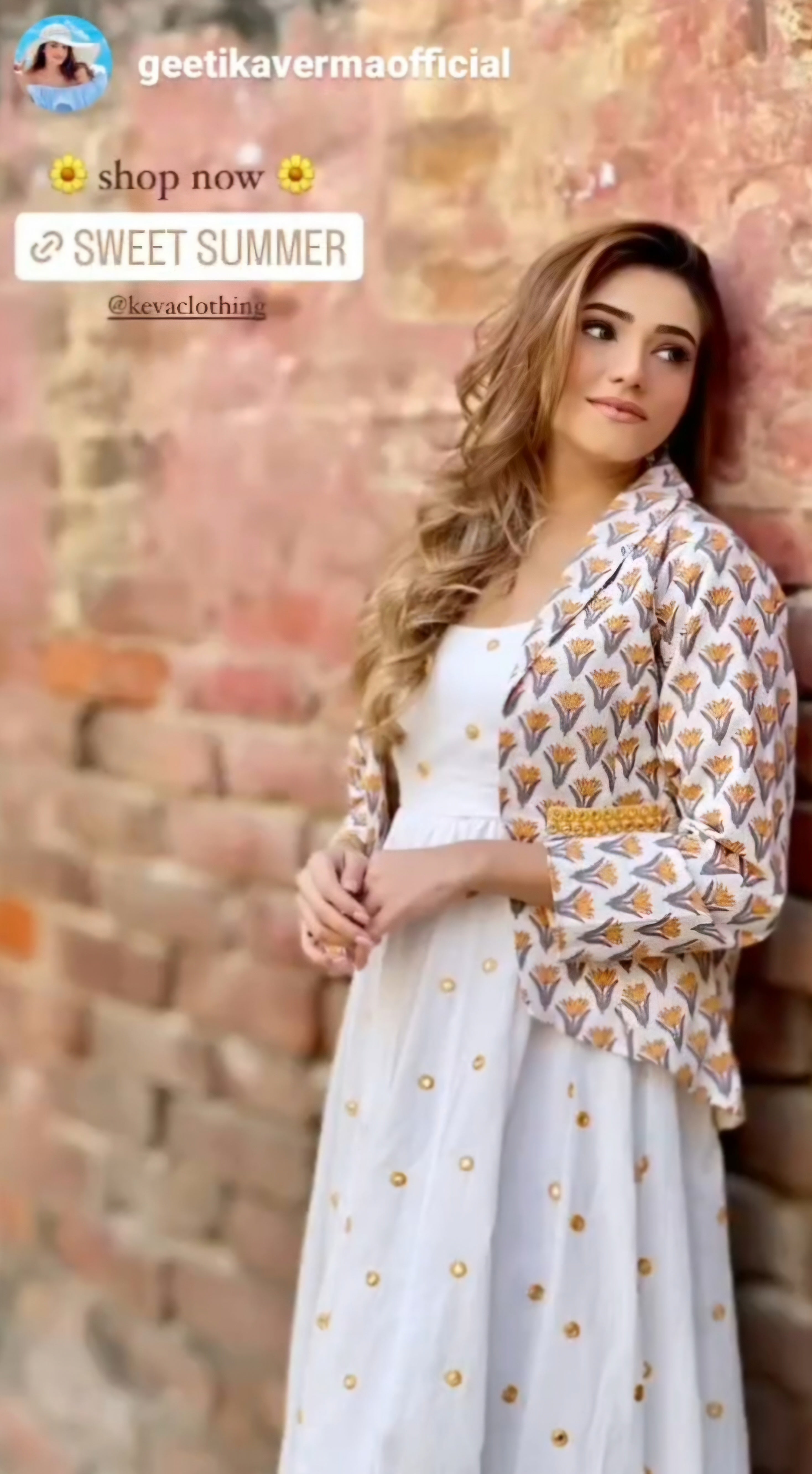 White Yellow Mirror Work Cotton Dress with Hand Block Printed Jacket - Set of two