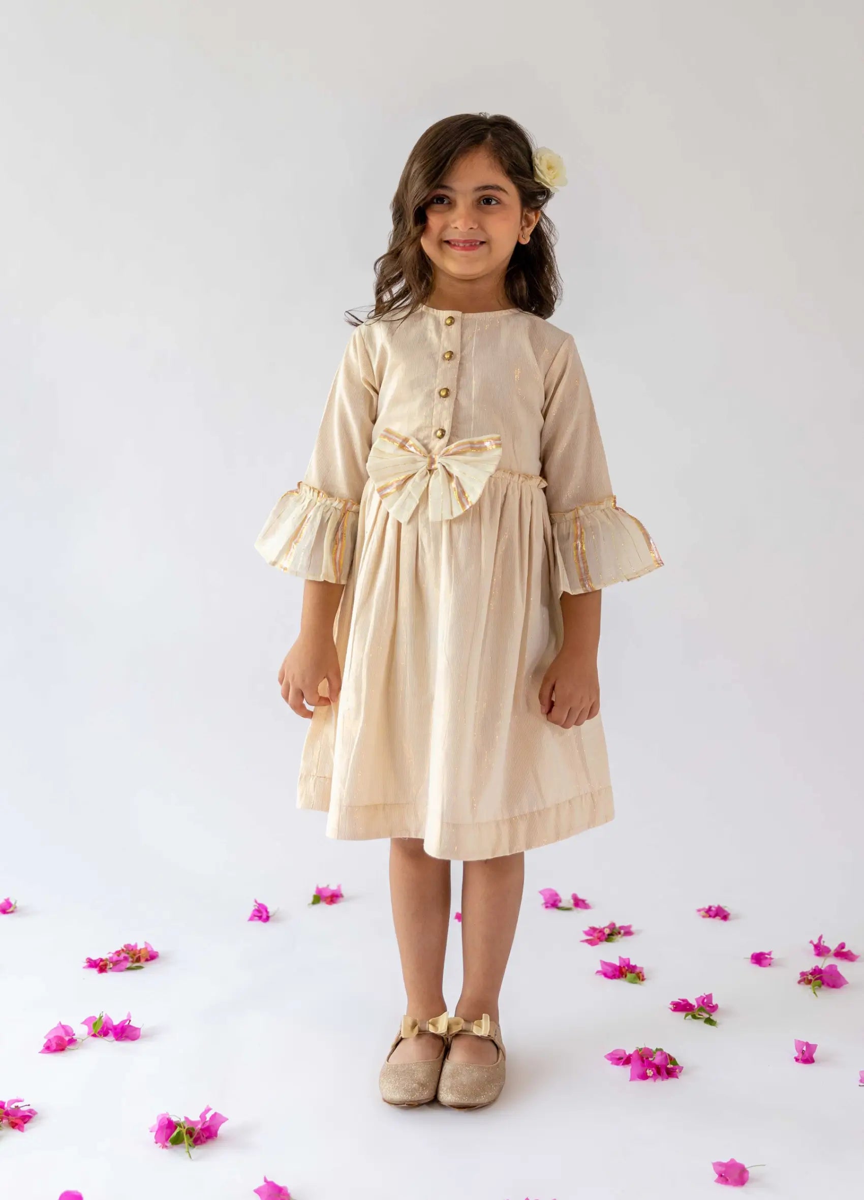 Front Button Bow Dress