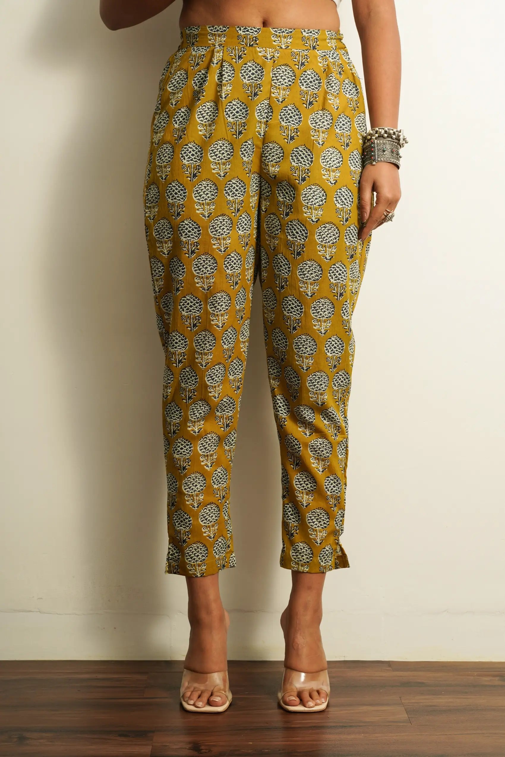 Printed Cotton Straight Pants