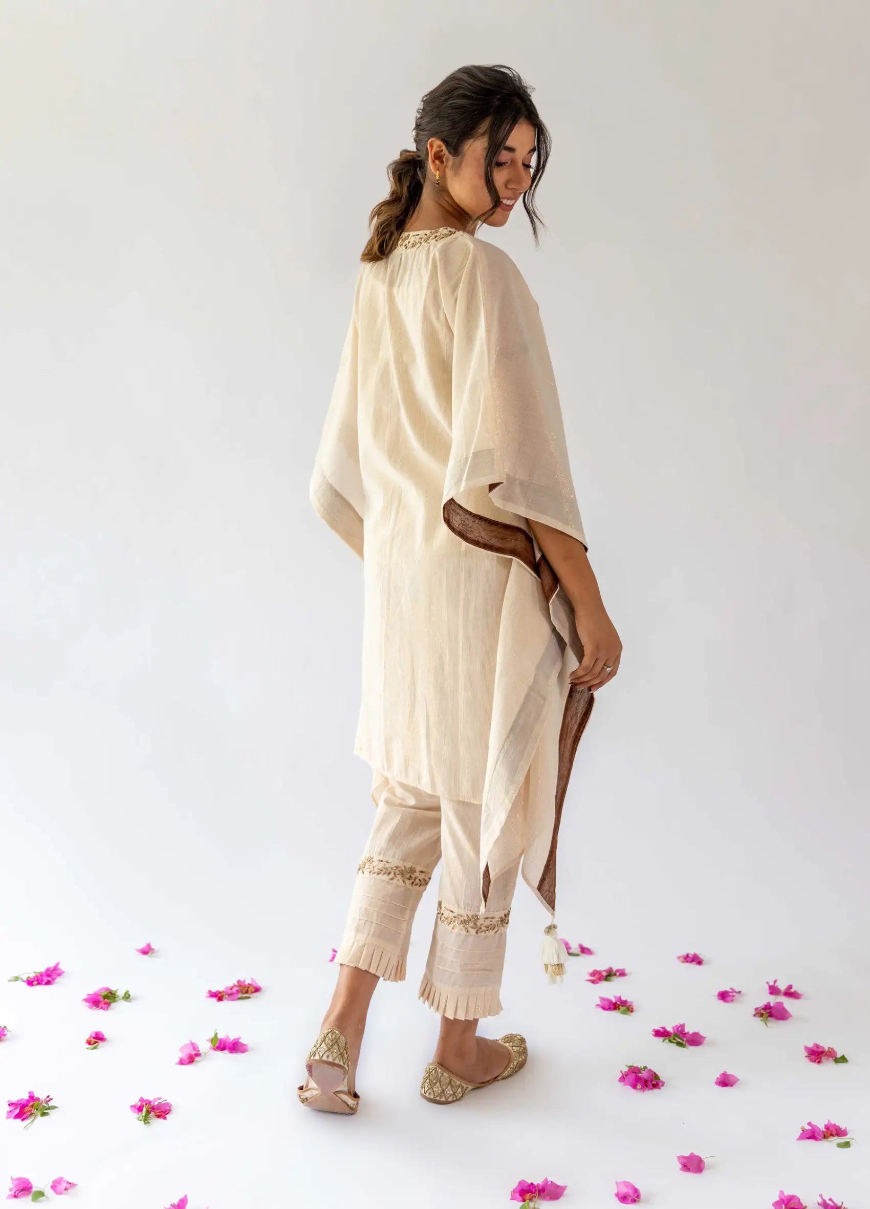 Ivory Kaftan With Inner - Set Of Two