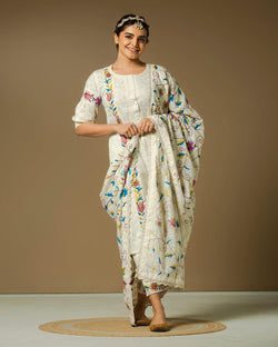 Straight Kurta And Pants-Set Of Two