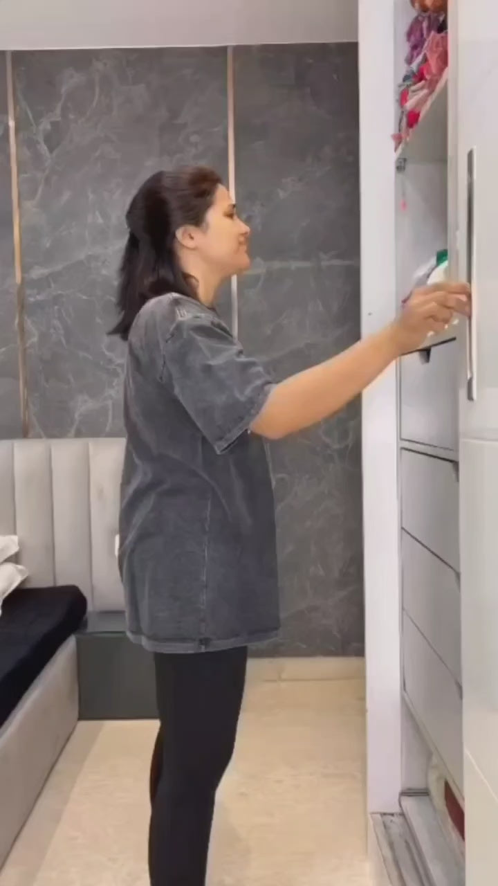 Yellow White Hand Block Printed Cotton Mirror Work Knot Dress